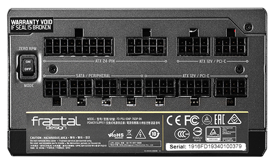 Ports on the Back of the Fractal Design Power Supply