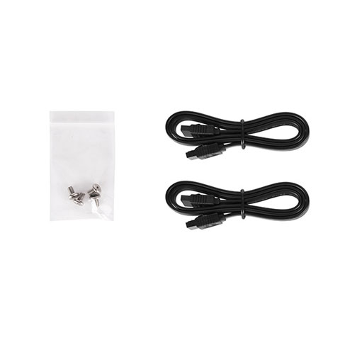 Cables and screws included in the package