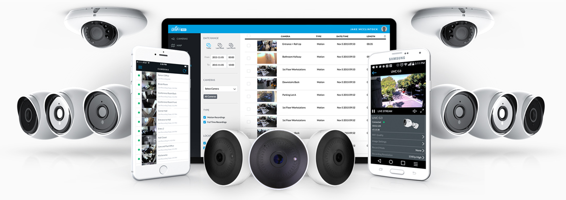 Management software UI on different devices.