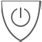 Power icon within a shield