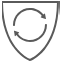 Shield icon with an update icon