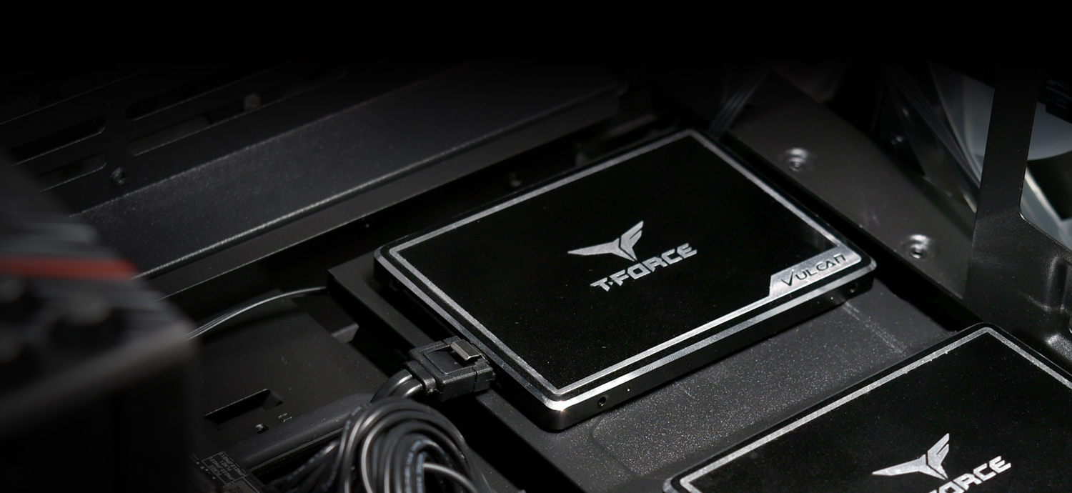 Two Team Group Vulcan SSDs Installed in a PC Case