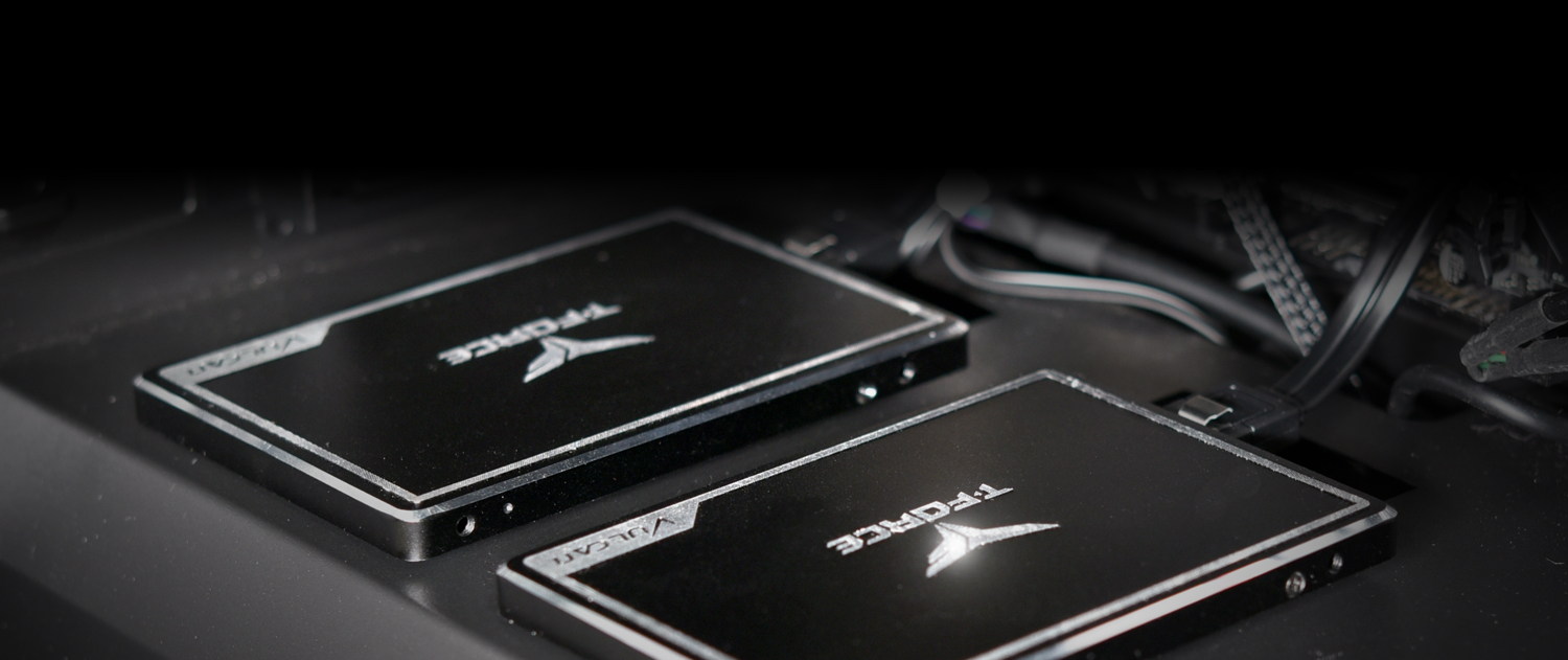 Two Team Group T-Force Vulcan SSDs Installed in a PC