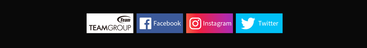 Team Group, Facebook, Instagram and Twitter Logos