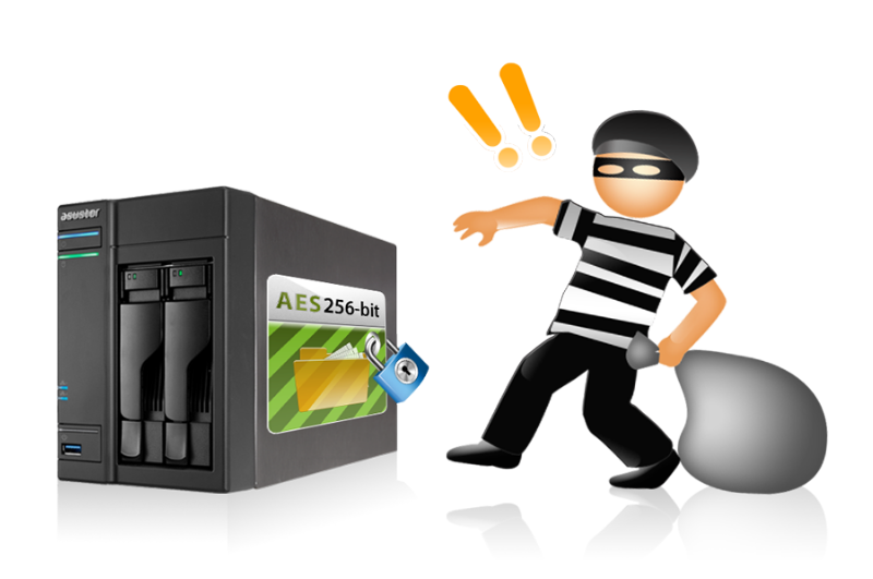 Asustor AS5202T 2 Bay Nimbustor 2 Desktop NAS (Diskless) 52 Military , one thief and a locked storage