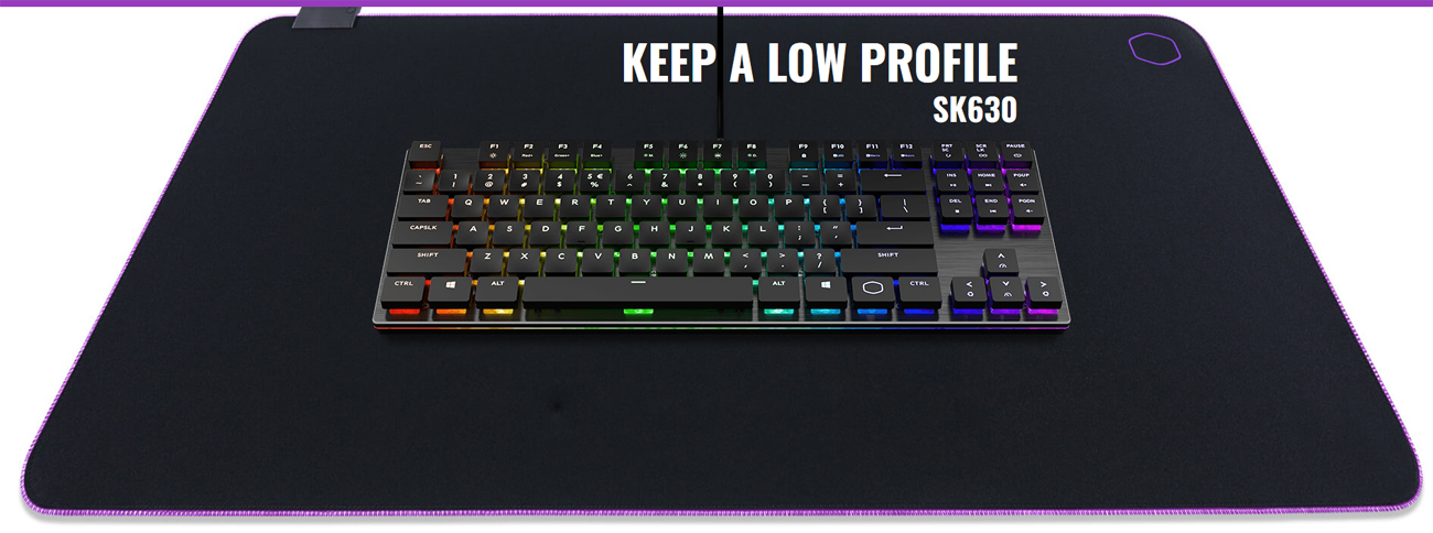 The SK630 keyboard on a charge mat