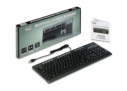 The Adesso® Multimedia Desktop Keyboard