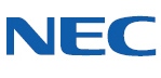 blue NEC logo on a white background