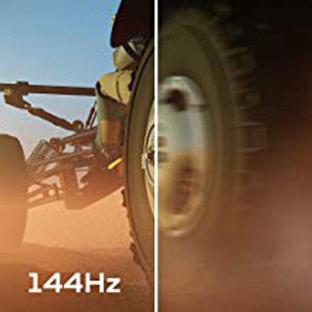 a visual comparison between 144Hz and 60Hz
