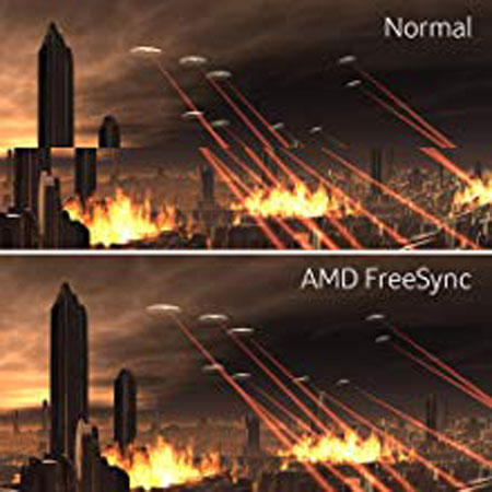 a visual comparison between AMD FreeSync and None