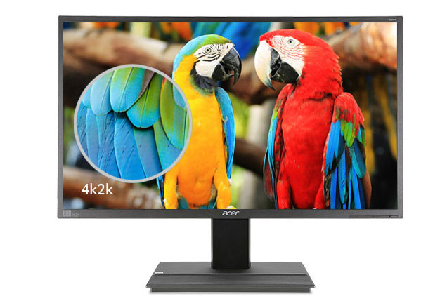 the monitor with two parrtos as screen