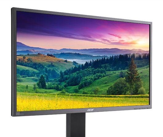 the monitor with a country view as screen facing right