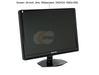 SCEPTRE X24WG-1080P Black 24" 2ms Widescreen LCD Monitor Built-in Speakers - Retail
