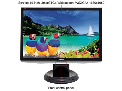 ViewSonic X Series VX1940w Black&Silver 19" Super High Resolution 1680x1050 2ms(GTG) Widescreen LCD Monitor - Retail