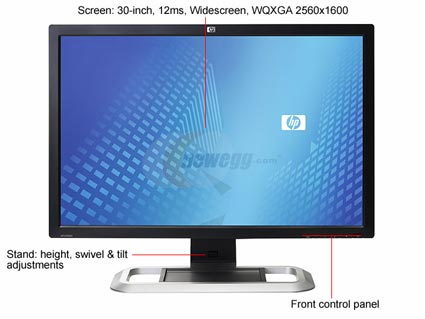 HP LP3065 Black-Silver 30" 12ms Widescreen LCD Monitor w/ USB2.0 & Height Adjustment - Retail