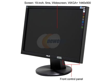 ASUS VW193T Black 19" 5ms Widescreen LCD Monitor Built in Speakers - Retail