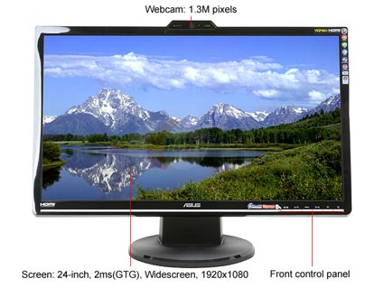 ASUS VK246H Black 24" 2ms(GTG) Widescreen LCD Monitor Built in Speakers - Retail