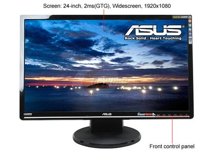 ASUS VW246H Black 24" 2ms(GTG) Widescreen LCD Monitor Built in Speakers - Retail