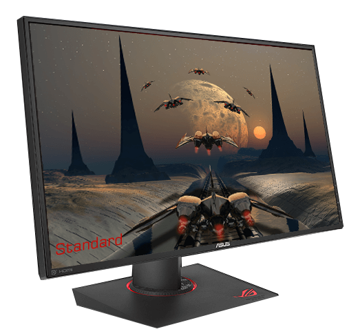 a monitor facing right with a flighting game screenshot