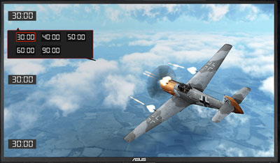 Dog fight game scene with timers on the screen