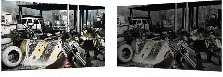 first view shooting images in different brightness