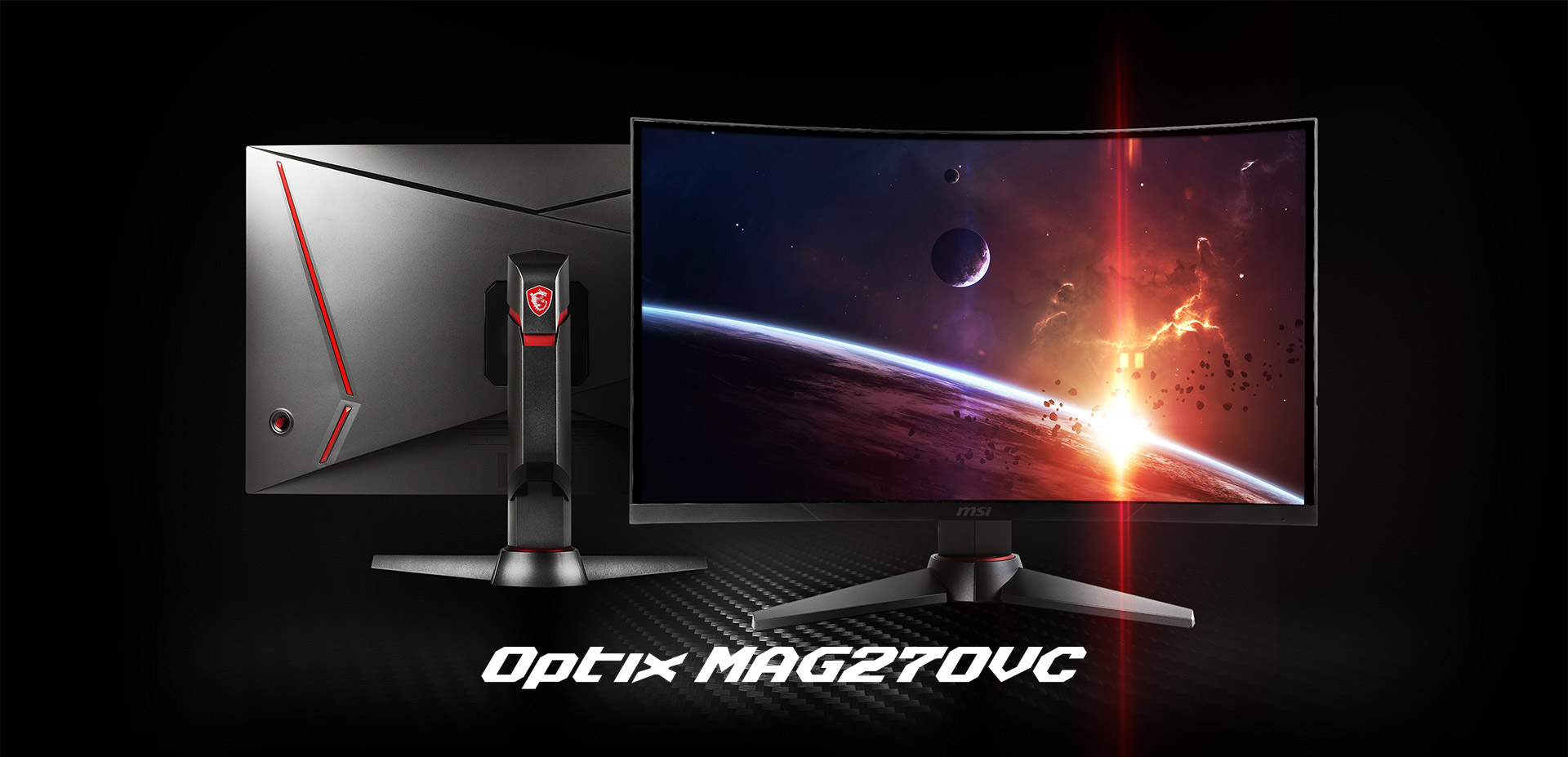 two monitors standing side by side, one is facing front and the other is facing back