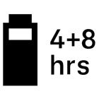 Battery Life (4+8hrs)