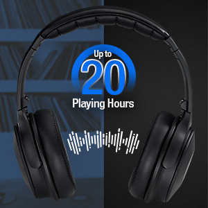 short screen of H9000 ANC Wireless Bluetooth Headphones marks with Up to 20 Playing Hours