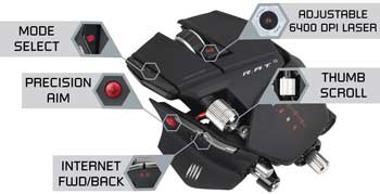 Mad Catz R.A.T. 9 Wireless Gaming Mouse - Precision Aim Mode