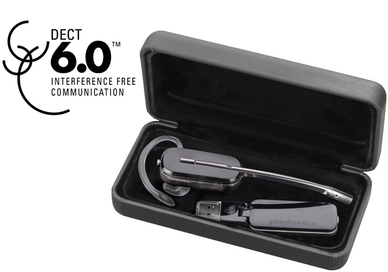 Plantronics Savi W445 Wireless Headset in Its Case