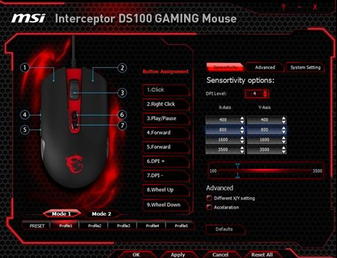 MSI Interceptor USB Wired Laser 3500