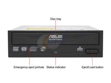 ASUS 18X DVD±R DVD Burner with 14X DVD-RAM Write and LightScribe Black PATA - OEM
