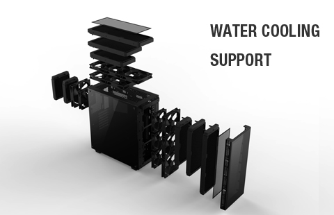 anidees AI-Crystal-Lite Tempered Glass Mid Tower Gaming Computer Casen