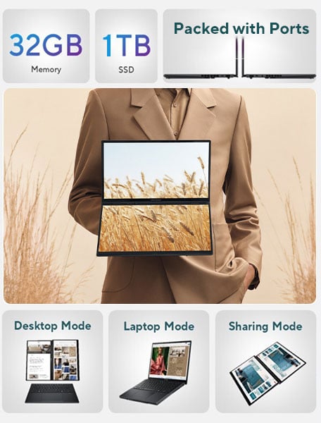 ASUS Zenbook DUO Touchscreen Laptop