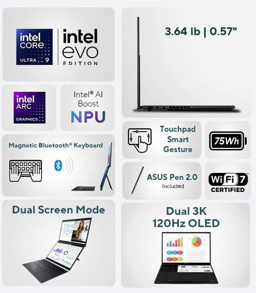 ASUS Zenbook DUO Touchscreen Laptop