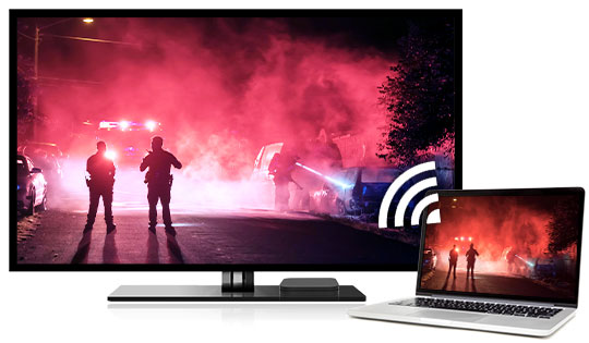 Content is being streamed to a TV