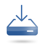 Sketch of an HDD. Above is an array symbol pointing at it.
