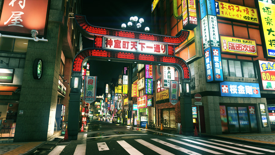 A Toyko City Alleyway with Neon Lighted Ads and Storefronts at Night