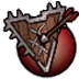 Icon for Just Dodge It showing a dart is fired into the center of a triangle board