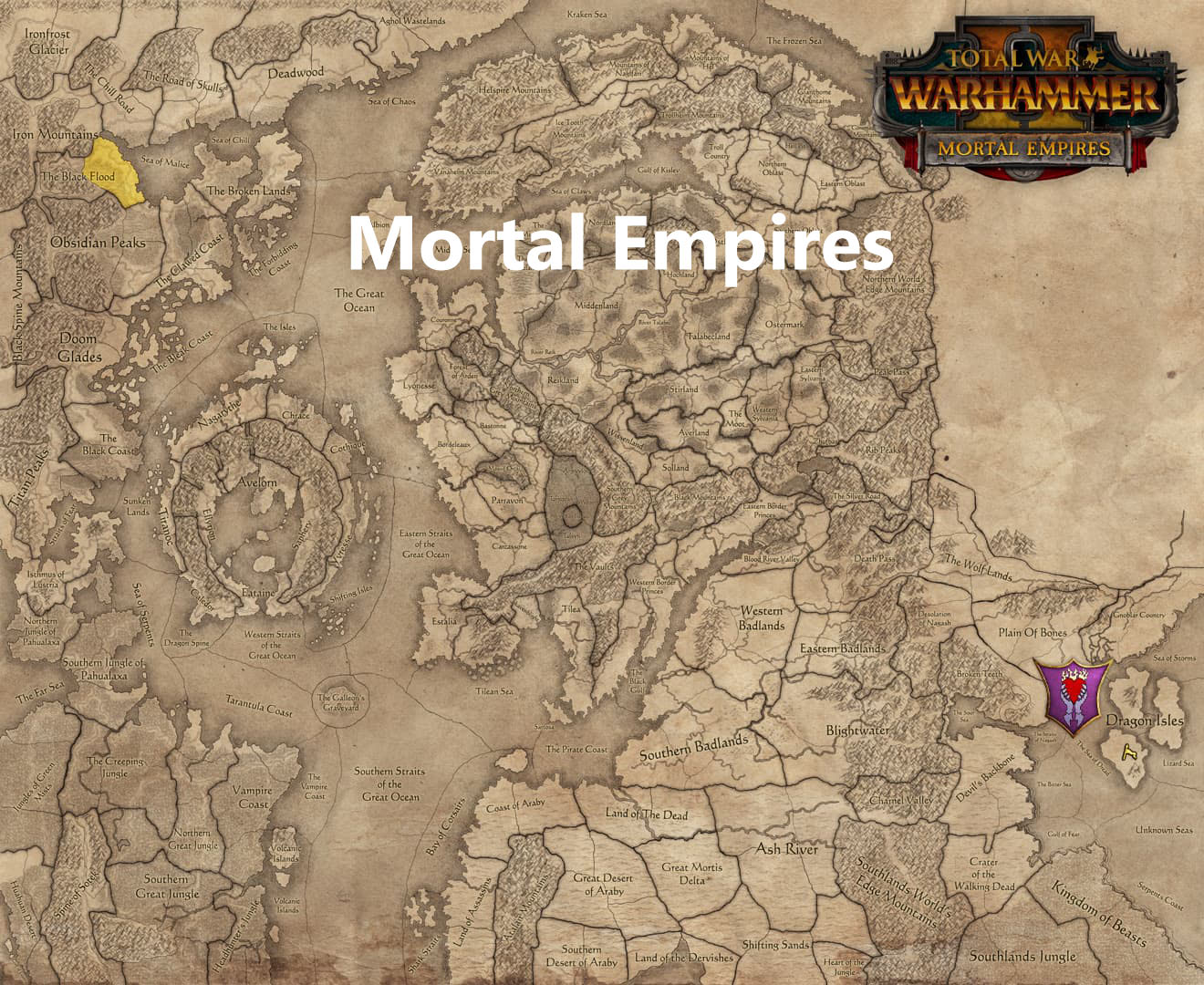 Mortal Empires map with start position for the Blade