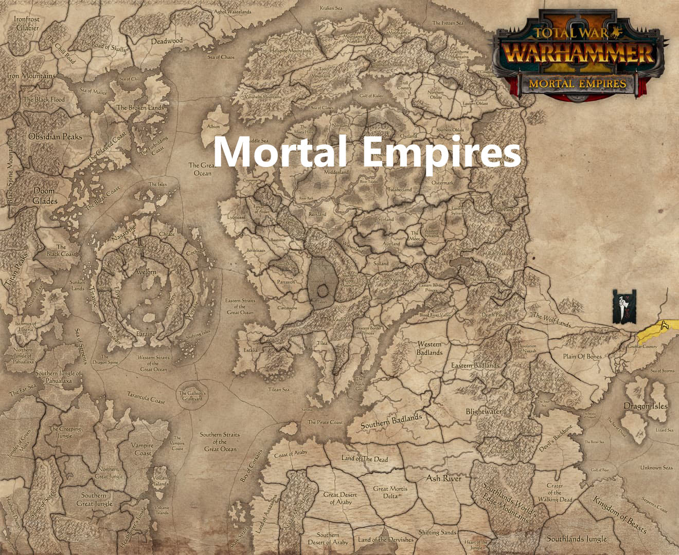 Mortal Empires map with start position for the Shadow