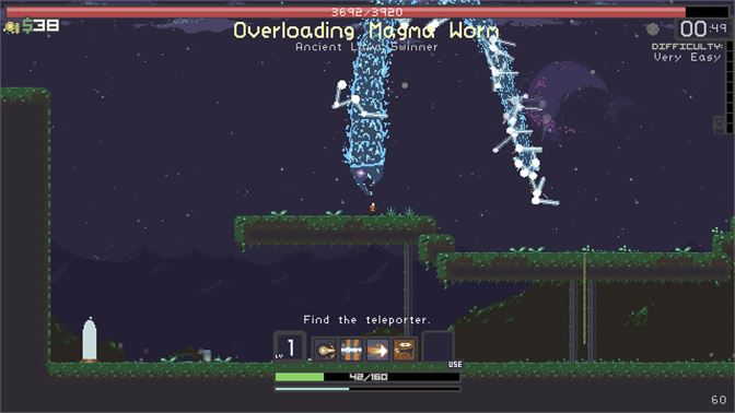 screen shot for Risk of Rain showing boss fight
