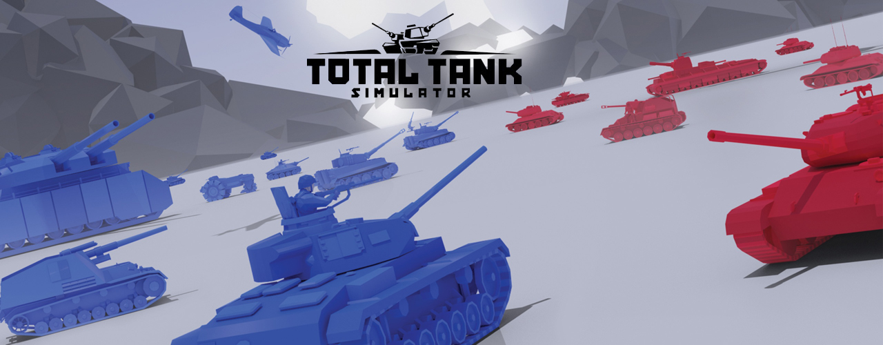 Blue tanks and red tanks are scattered on a snow field.