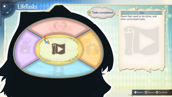 screenshot5 for Atelier Shallie: Alchemists of the Dusk Sea DX showing a lifetasks menu screen