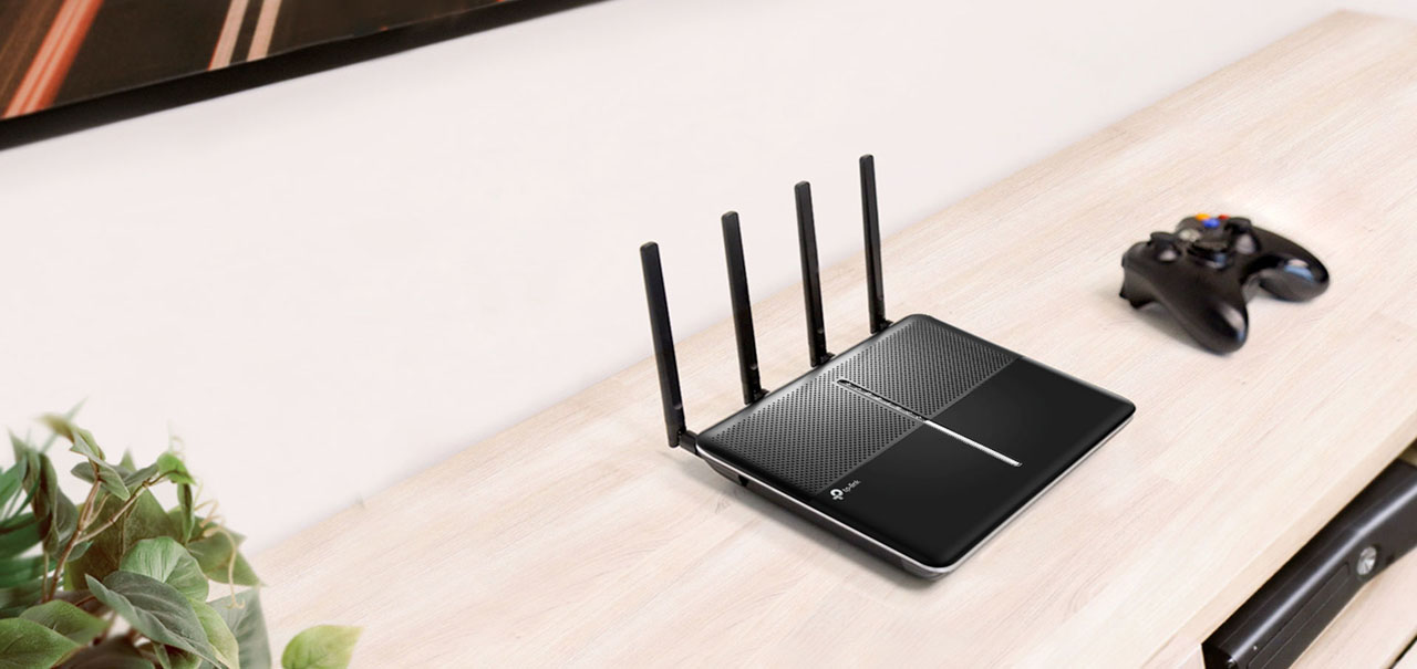 A router is placed on a table