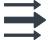 icon for three arrows with the middle one the biggest