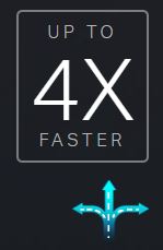 Icon for up to 4x faster text