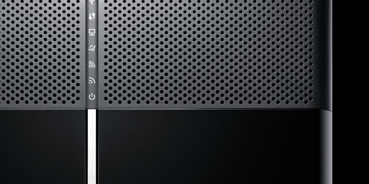 An enlarged picture of the top surface of the router.