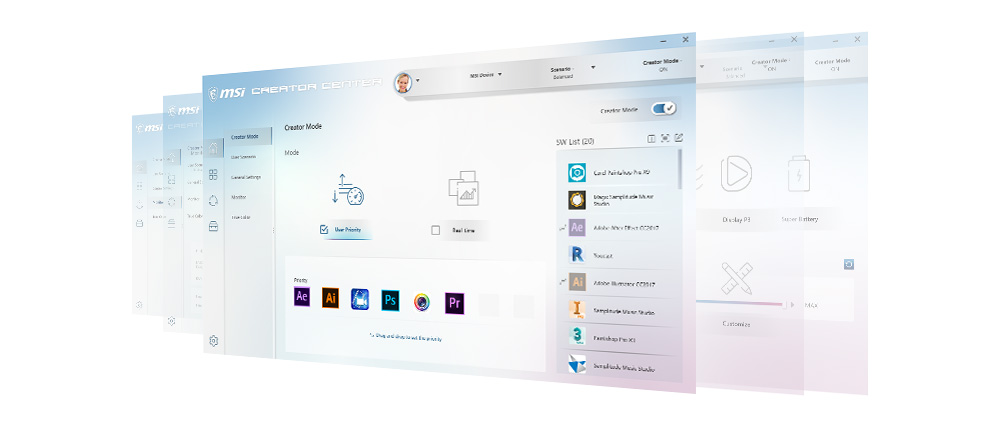Software UI - Creator Center