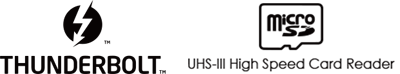 Logo - Thunderbolt and UHS-III High Speed Card Reader.